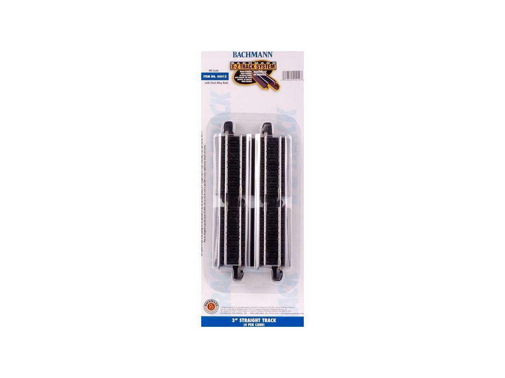 Bachmann HO Scale Train E-Z Track System 3" Straight Track Pack 44412
