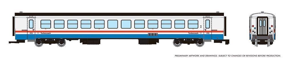 Rapido 525104 N Rohr Turboliner Add-On Coach, Amtrak #185