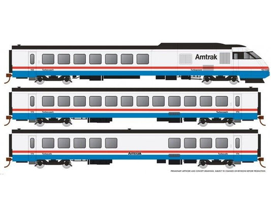 RAPIDO #25004 RTL TURBOLINER - SET #4 - AMTRAK PHASE III LATE