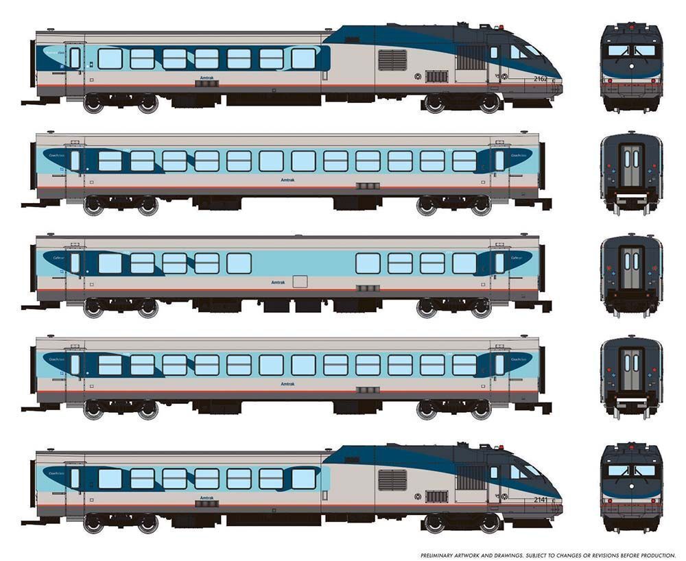 Rapido 525005 N Rohr Turboliner, Standard DC, Amtrak Phase V