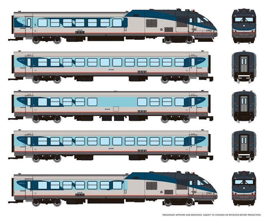 Rapido 525005 N Rohr Turboliner, Standard DC, Amtrak Phase V