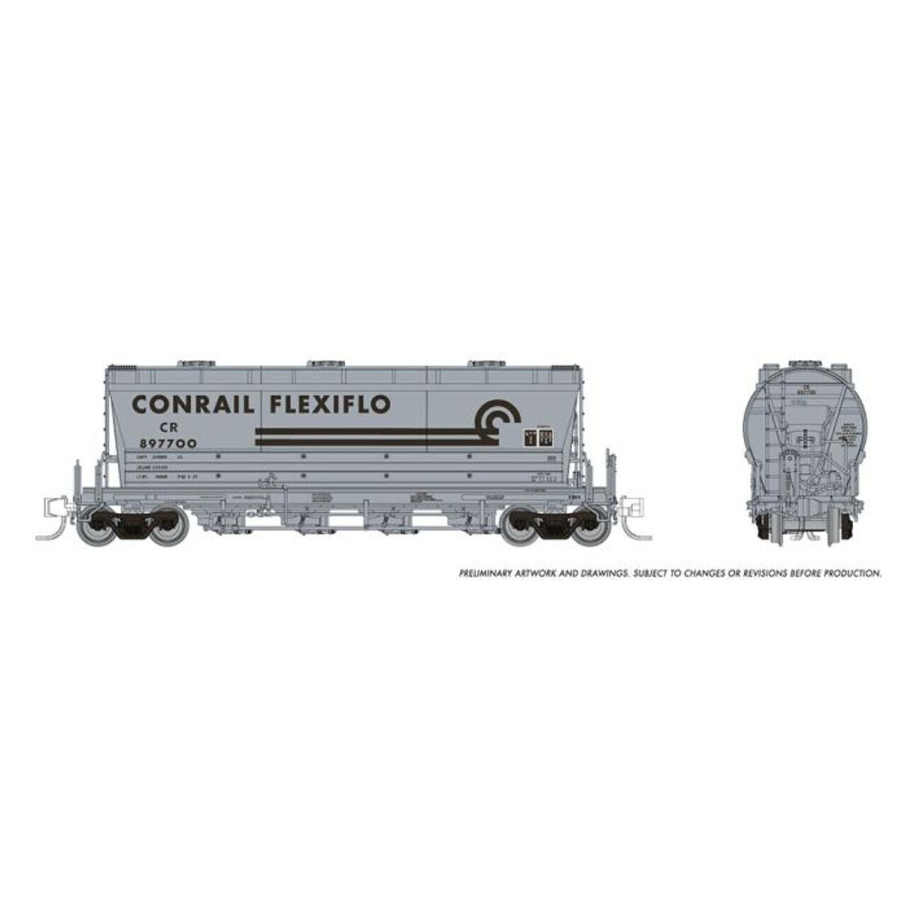 Rapido 533007A N Scale CR Billboard Repaint Flexi Flo Hopper Late Single Car