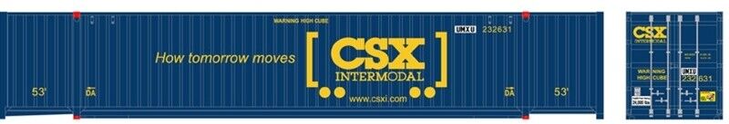 Atlas 20006662 - 53' JINDO Container (3) CSX (CSXU) - HO Scale