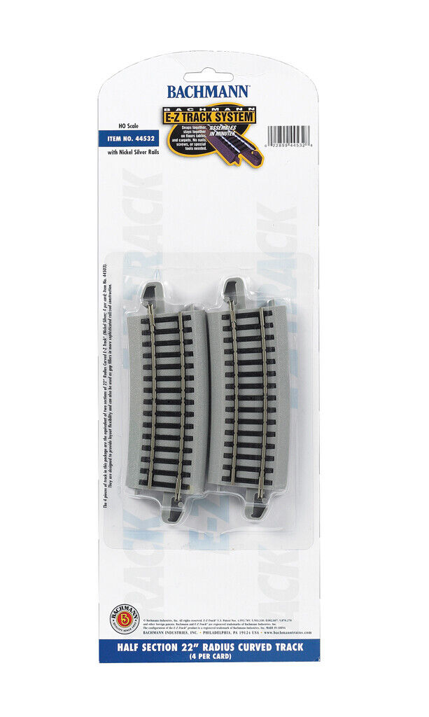 HALF SECTION 22" RADIUS CURVED (HO SCALE)