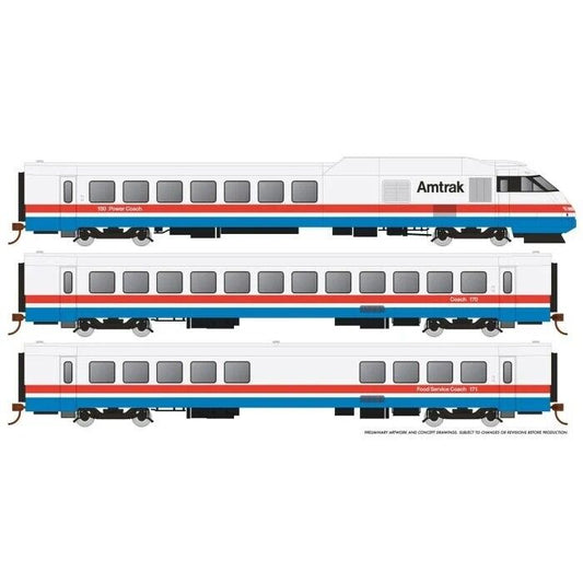 RAPIDO #25002 RTL TURBOLINER - SET #3 - AMTRAK PHASE III EARLY