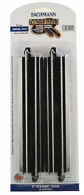 HO 9&quot; Straight Steel Track on Black Roadbed (4/Cd) 44411