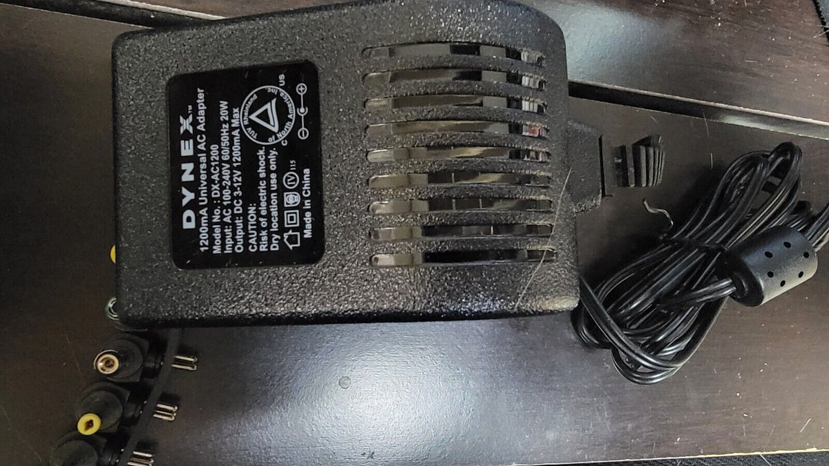 Dynex DX-AC1200 Universal AC Power Adapter Output DC 3V 4.5V 5V 6V 9V 12V 1200mA