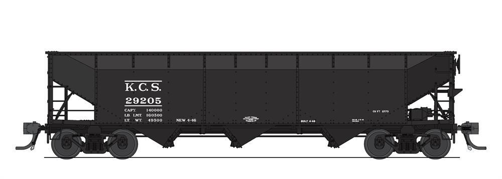 Broadway Limited 8113 HO AAR 70-Ton 3-Bay Hopper, Kansas City Southern #29277