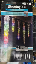 Gemmy Lightshow LED Falling Shooting Star Christmas Icicle Light - 10 Count
