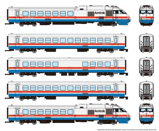 Rapido 525001 N Rohr Turboliner, Standard DC, Amtrak Set #1