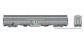 Rapido 145003, Budd Gallery Bi-Level Commuter Coach, BN Unnumbered Stainless