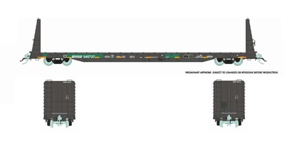 Rapido 147009 HO Marine Industries Flatcar, BNSF, 6-Pack