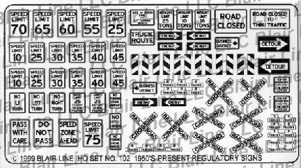 Blair Line #102 Regulatory Signs No. 1