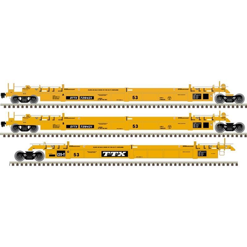 Atlas Master 20006619 HO Articulated Well Cars, 3-Pack, TTX #728527