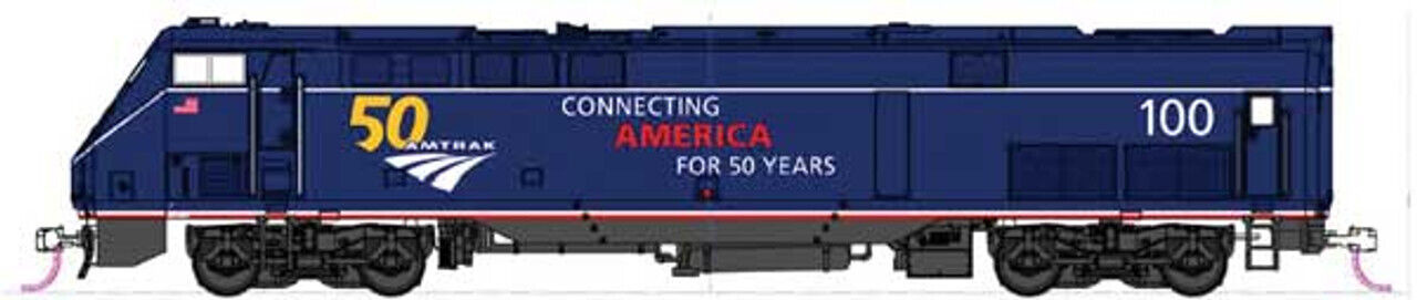 Kato N 176-6035 GE P42 Genesis Loco Amtrak w/ 50th Anniversary Logo AMTK #100