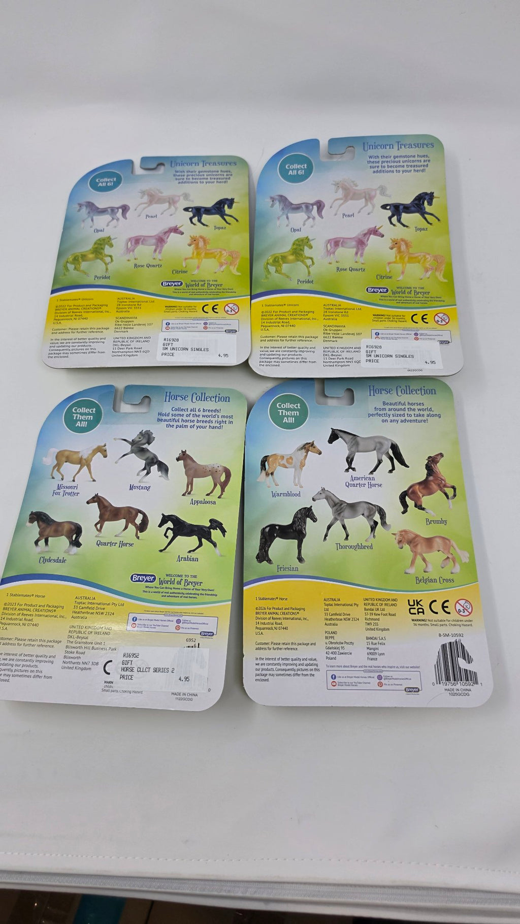 Breyer Stablemates Singles Bundle — 4 Carded Horses & Unicorns