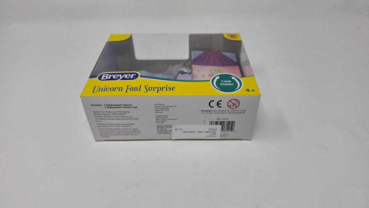 Breyer Unicorn Foal Surprise box bottom with barcode