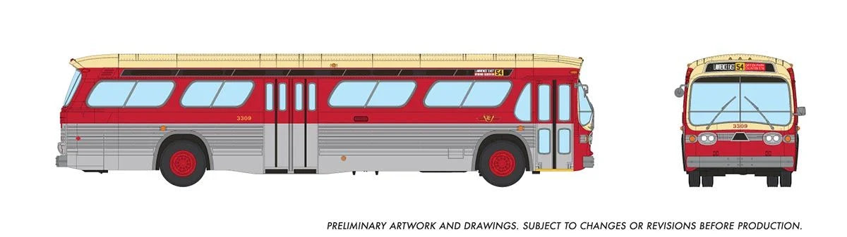 Rapido 751097 HO 1/87 New Look Bus (Deluxe): TTC - Maroon & Cream: #3309