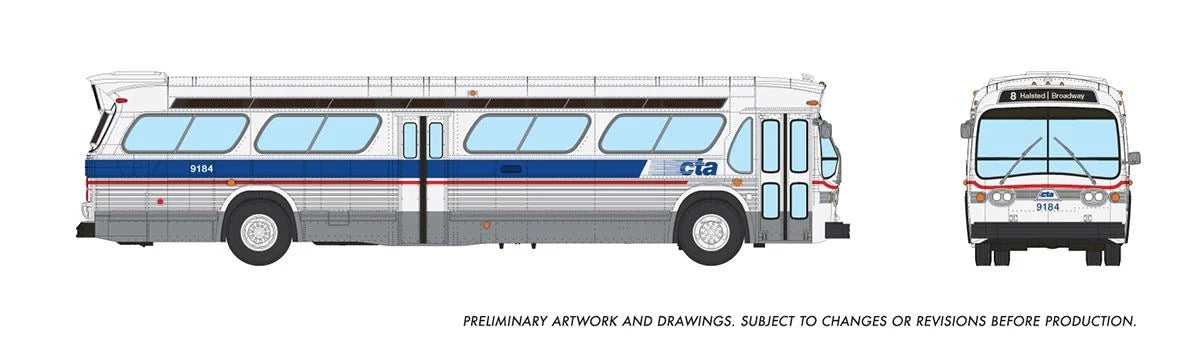 Rapido 753137 HO 1/87 New Look Bus (Deluxe): Chicago CTA - Late scheme: #9188