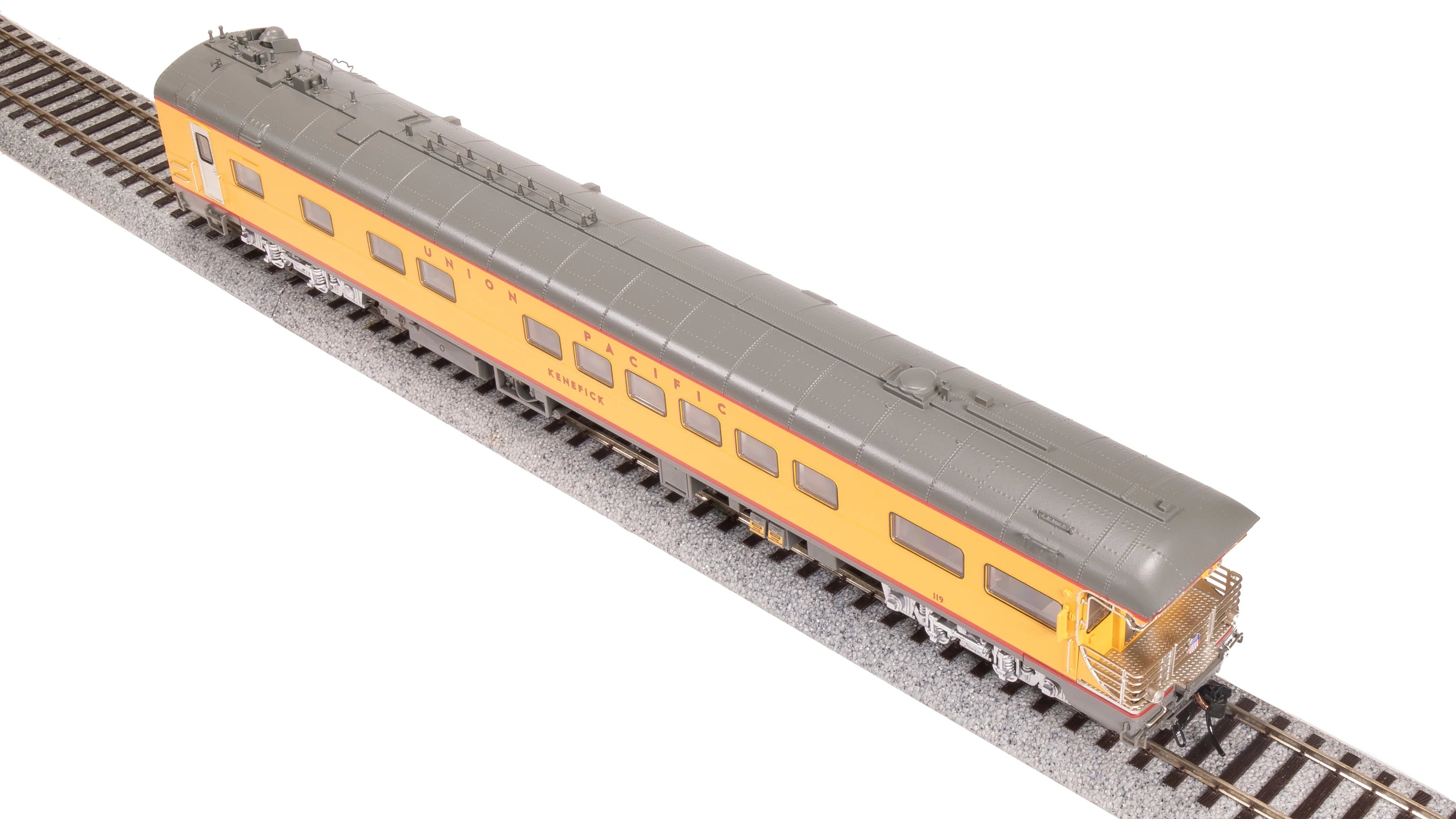Broadway Limited Imports BLI-9012, HO Union Pacific Business Car, UP #119 "Kenefick", UP Shield on Rear