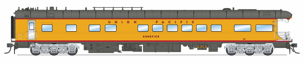 Broadway Limited Imports BLI-9017, HO Scale Union Pacific Business Car, UP #119 Kenefick, Missouri Bicentennial Drumhead