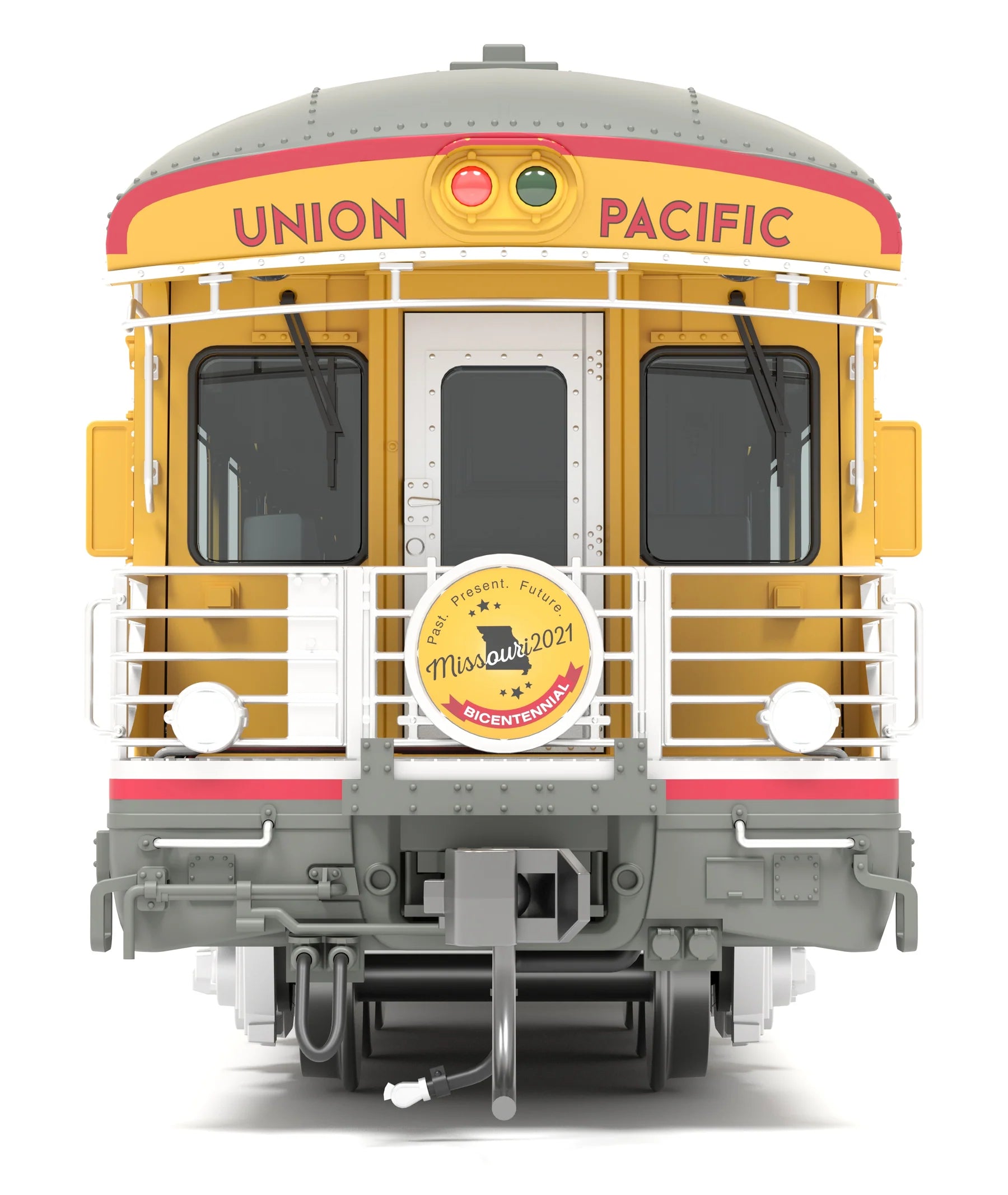 Broadway Limited Imports BLI-9017, HO Scale Union Pacific Business Car, UP #119 Kenefick, Missouri Bicentennial Drumhead