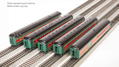 Broadway Limited Imports 9103 Heavyweight 5-Car Passenger Set, Christmas Paint Scheme, HO Scale