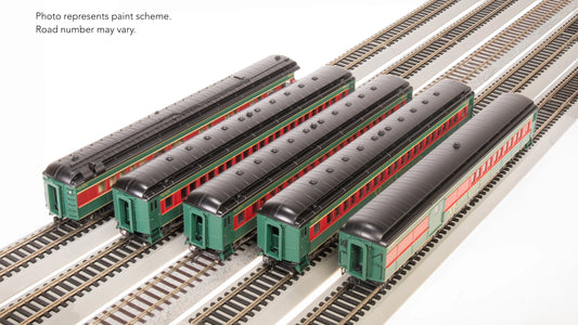 Broadway Limited Imports 9103 Heavyweight 5-Car Passenger Set, Christmas Paint Scheme, HO Scale
