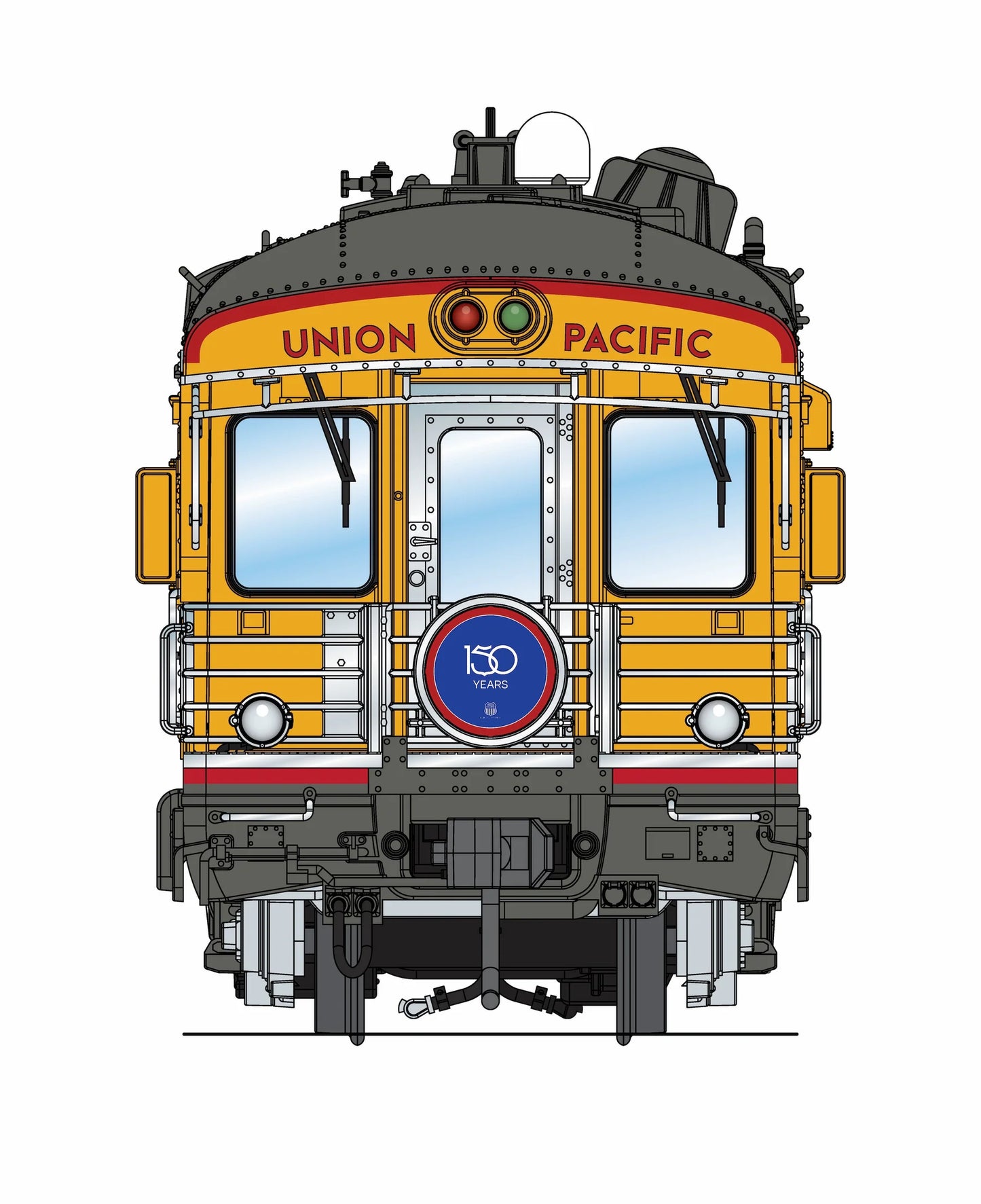 9593 Union Pacific Business Car, UP #101 "Lone Star", Blue "150 Years" Drumhead, HO