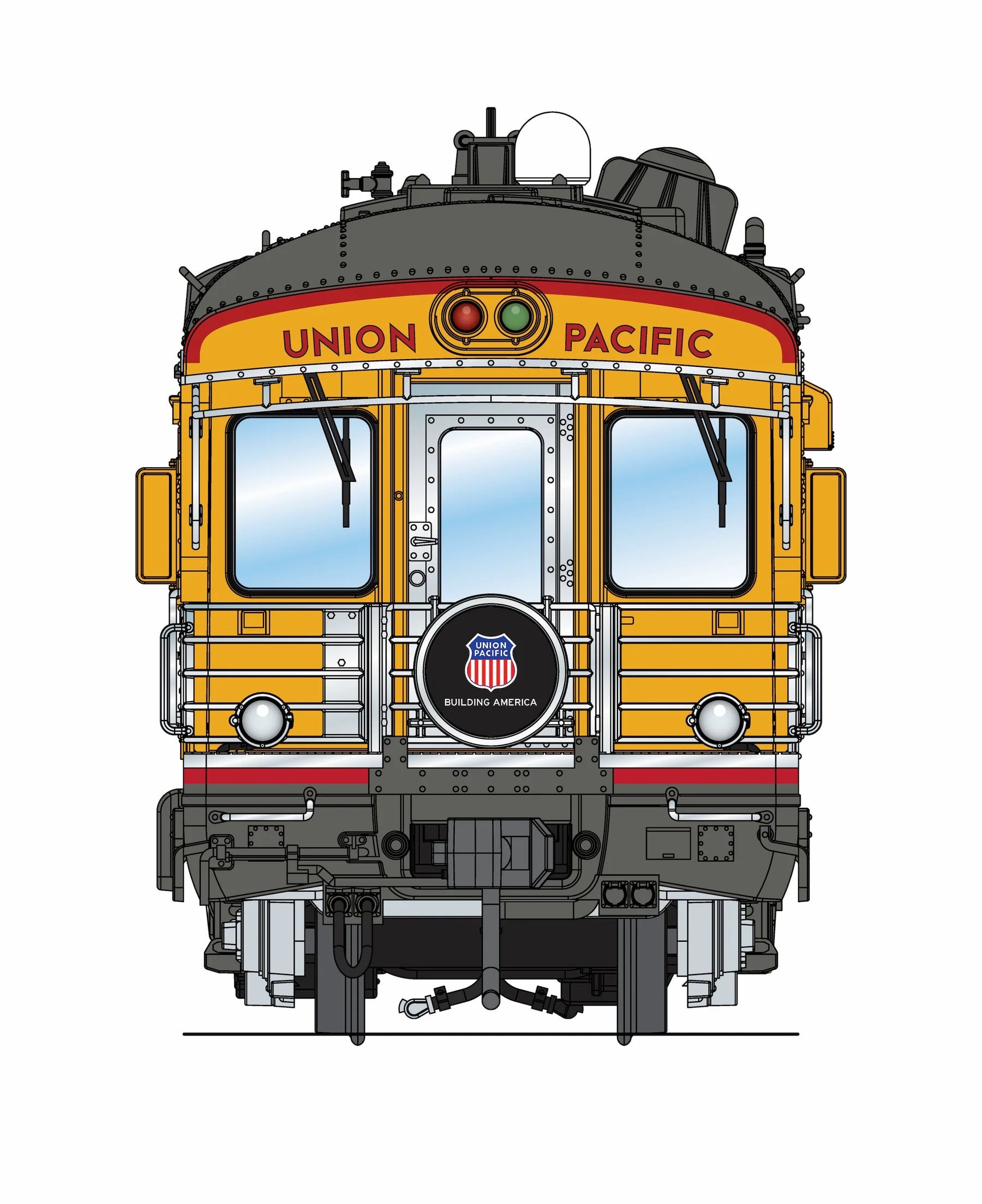 Broadway Limited 9595 - Business Car Union Pacific (UP) #101 "Lone Star", Black "Building America" Drumhead - HO Scale