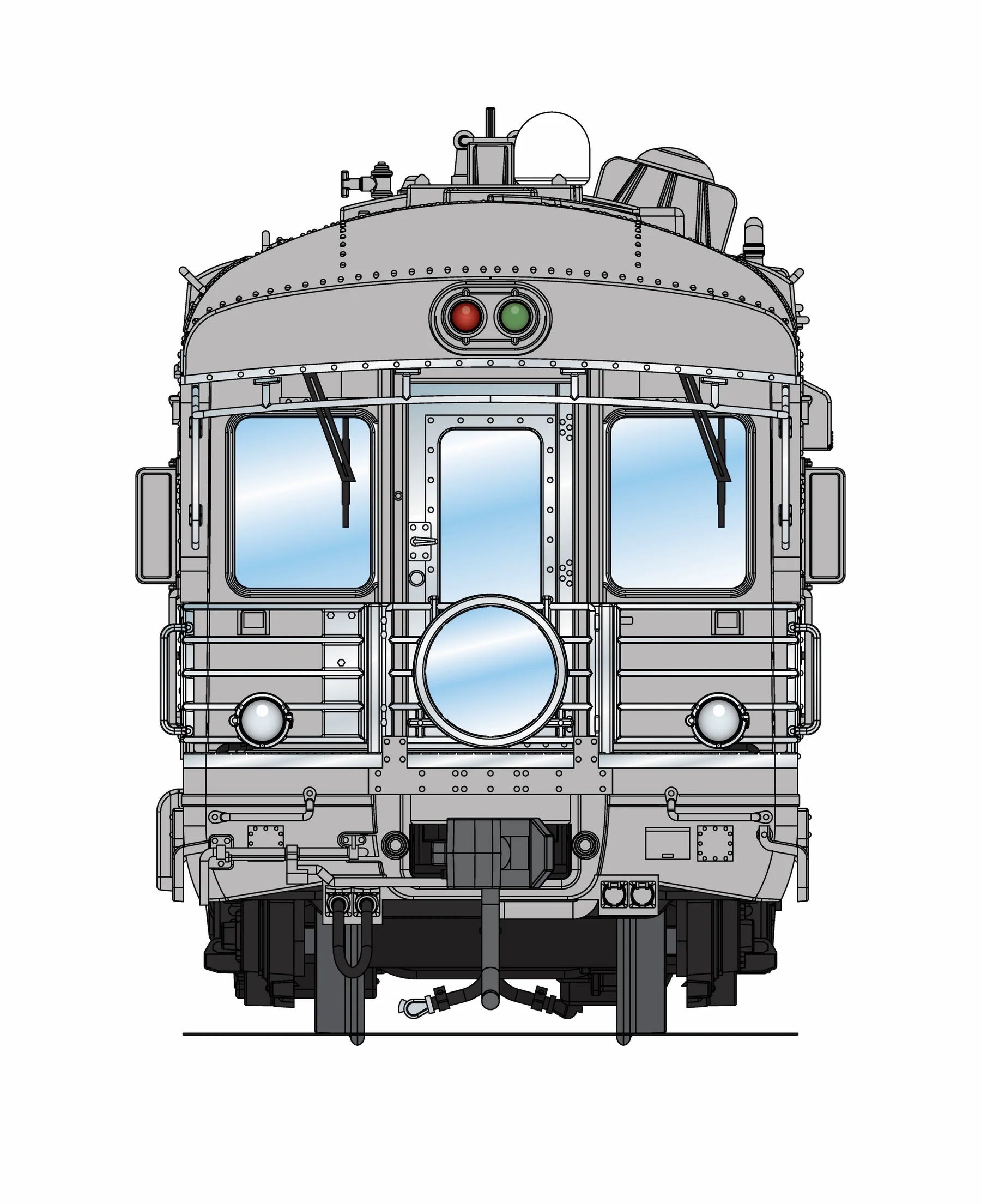 BLI 9596 Union Pacific Business Car #101, Painted Primer Gray, Black Trucks, HO Scale