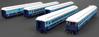 Broadway Limited 9717 HO Holiday-themed Heavyweight 5-Car Passenger Set, Blue & White Scheme