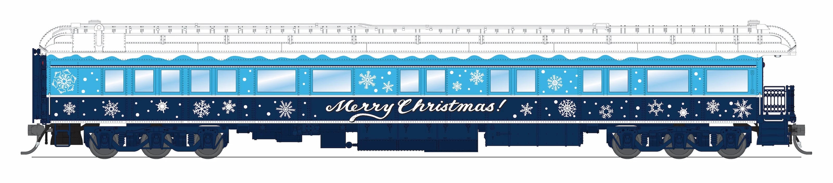 Broadway Limited Imports 9725 Blue & White Holiday Business Car, HO Scale