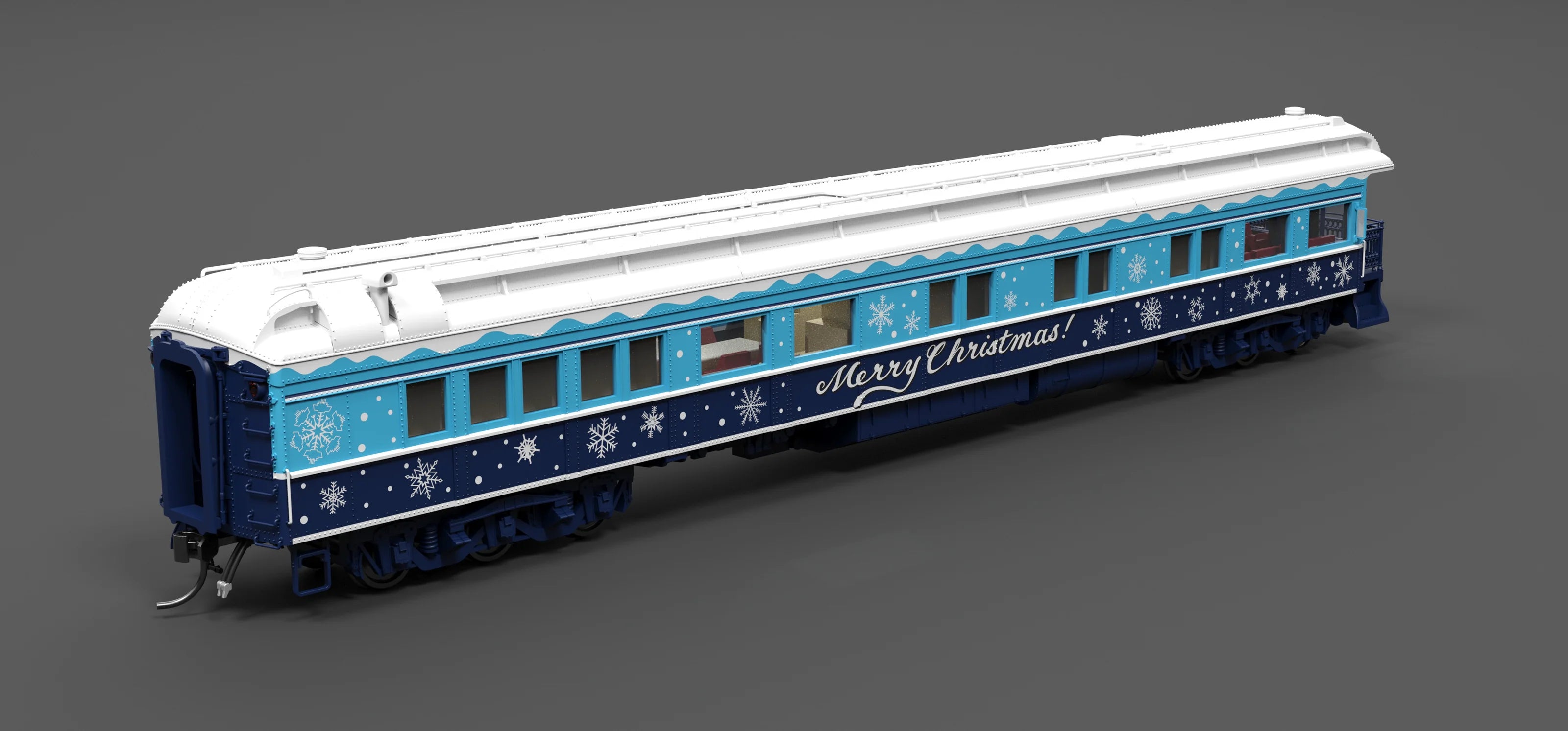 Broadway Limited Imports 9725 Blue & White Holiday Business Car, HO Scale