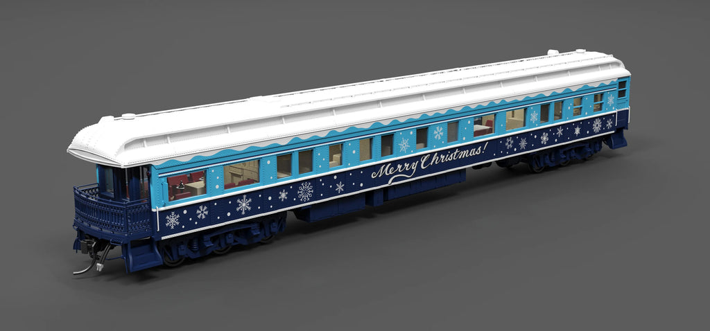 Broadway Limited Imports 9725 Blue & White Holiday Business Car, HO Scale