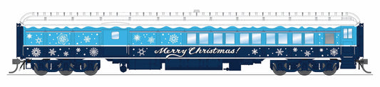 Broadway Limited 9745 Blue & White Holiday-themed Baggage-Combine Car, HO Scale