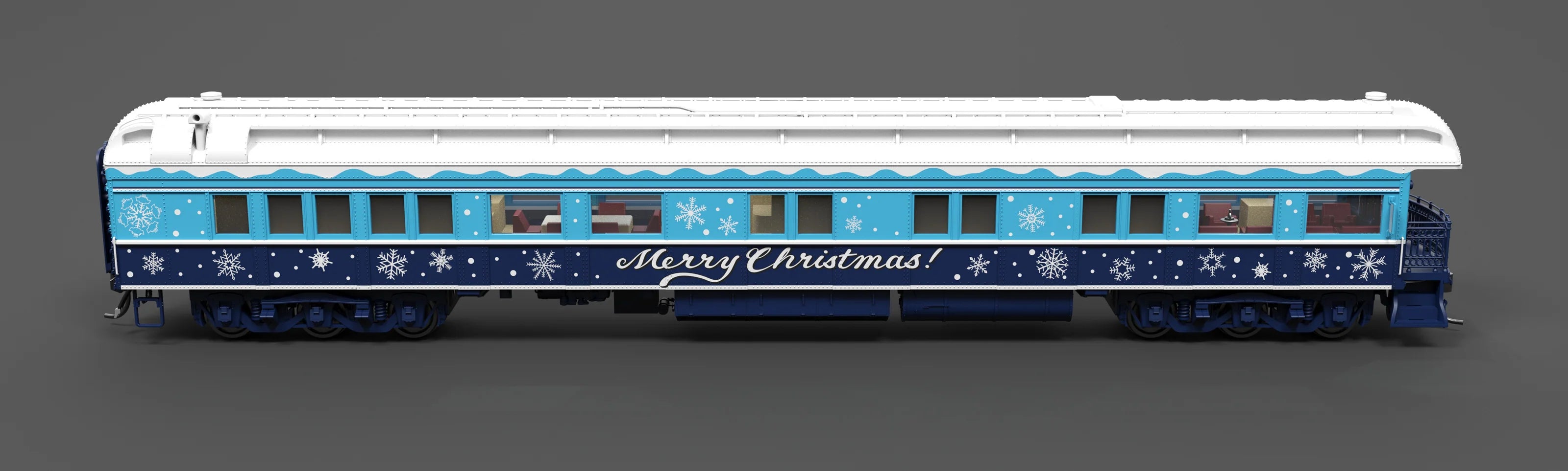 Broadway Limited Imports 9725 Blue & White Holiday Business Car, HO Scale