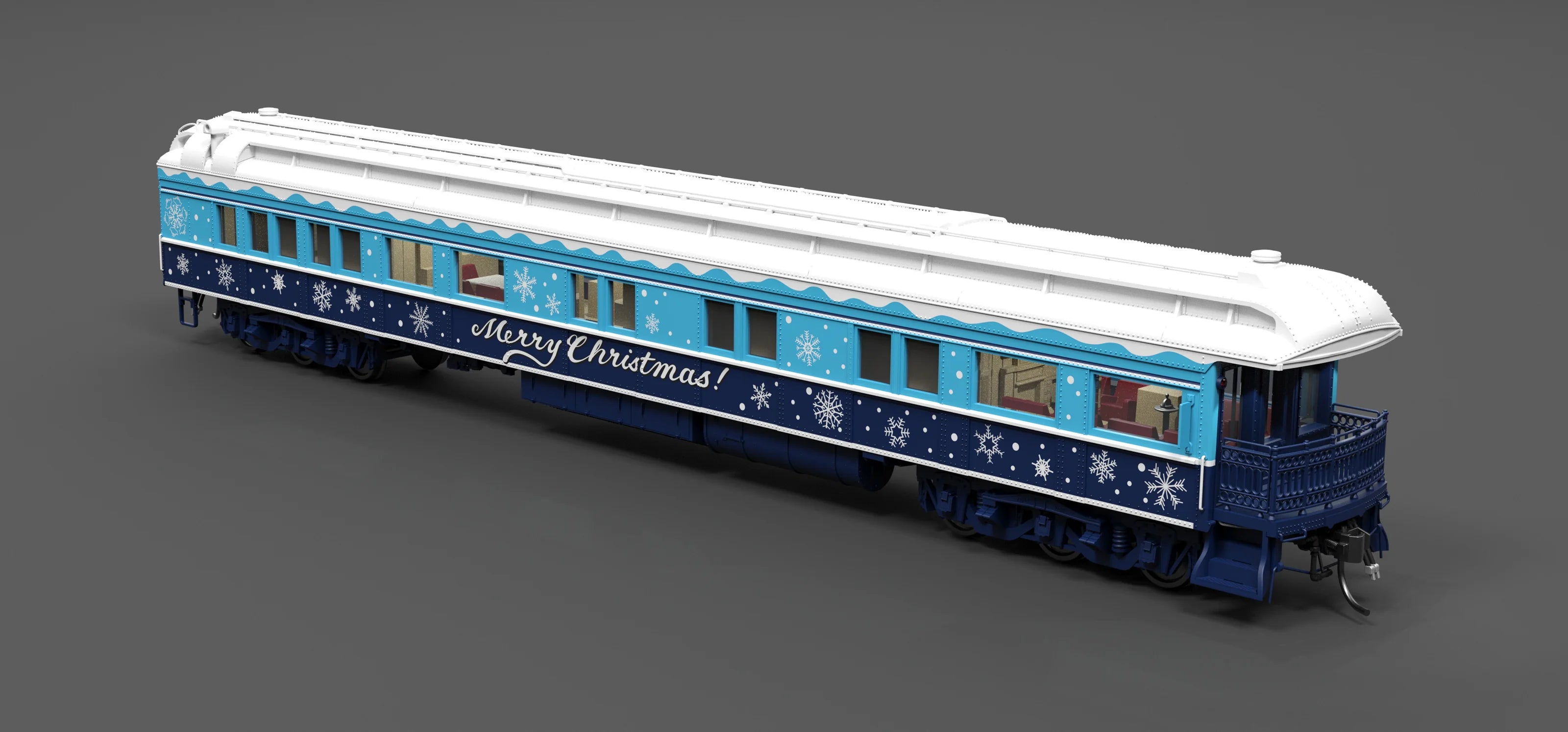 Broadway Limited Imports 9725 Blue & White Holiday Business Car, HO Scale