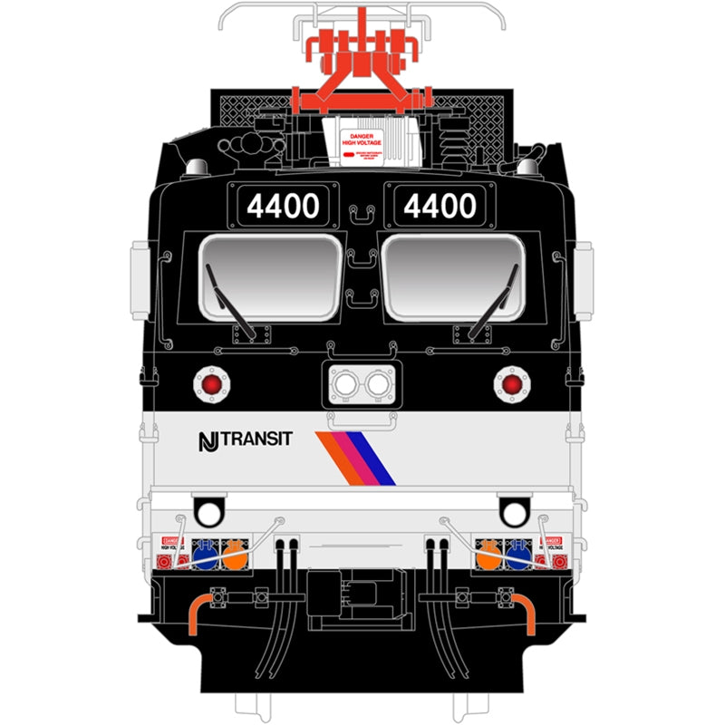 Atlas 10004655 ALP-44 Electric - LokSound and DCC - Master(R) Gold -- NJ Transit #4424 (silver, black, blue, magenta, orange) HO Scale