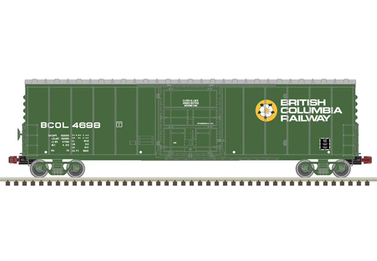 Atlas 20006534 NSC Newsprint Box Car: British Columbia Railway (Green/White) #4664