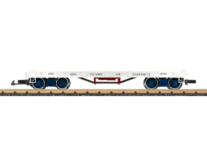 LGB 40598 Flat Car Celebrating 250 Years of America w/Metal Wheels