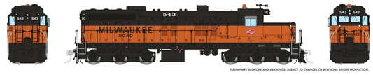 Rapido Trains HO EMD SD10 Low Nose - ESU LokSound and DCC -- Milwaukee Road #543 (orange, black; Billboard Lettering)
