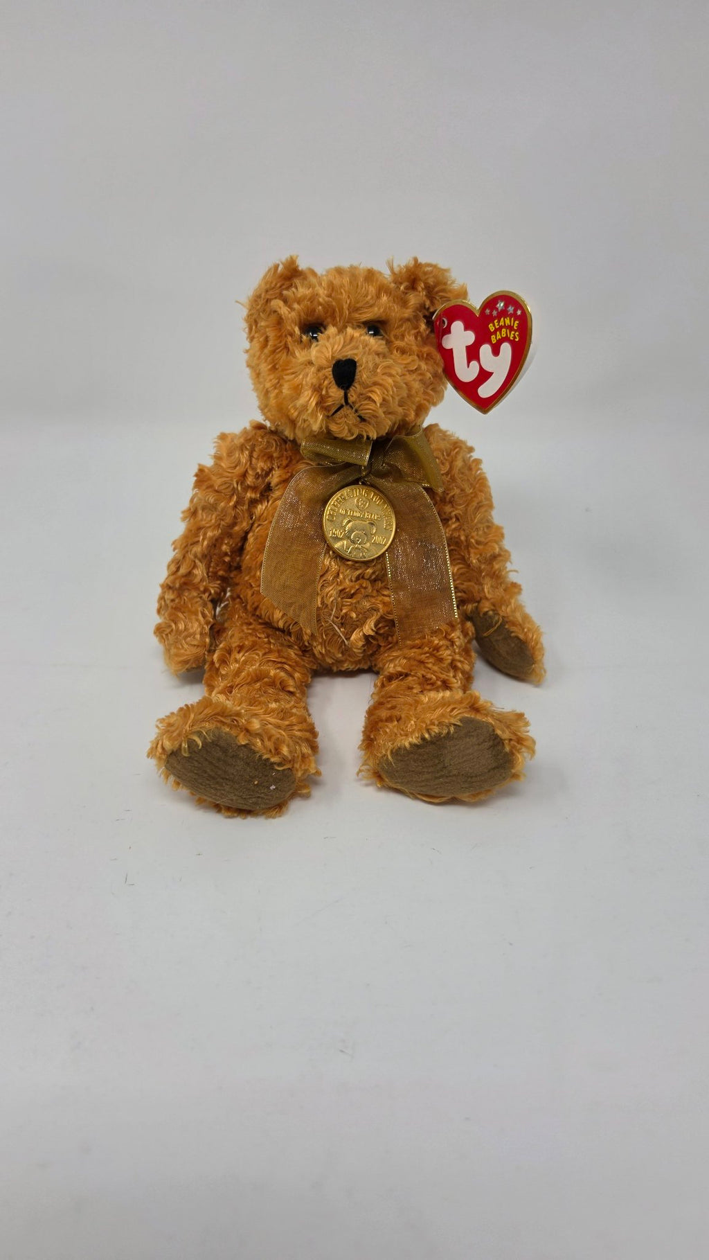 Ty Beanie Babies Signature Bear 2002 — With Gold Ribbon & Medallion