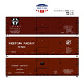 Accurail® 8178-3PK, HO Scale Kits, Double Sheath Wood Box Cars, 3-Pack, Western Roads, ATSF #38542, WP #16700, UP #122389