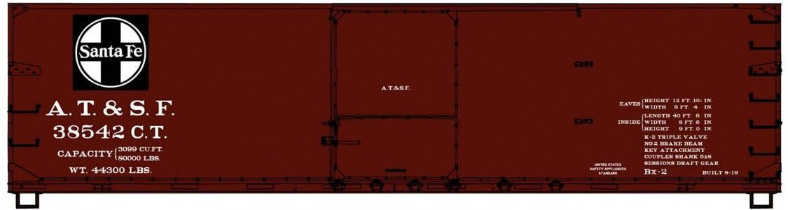 Accurail® 81781, HO Scale Kit, Double Sheath Wood Box Car, ATSF #38542