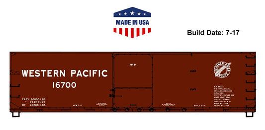 Accurail® 81782, HO Scale Kit, Double Sheath Wood Box Car, Western Pacific WP #16700