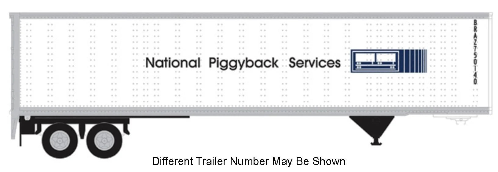 Atlas Master 20007831, HO Scale 45ft Pines Trailer, National Piggyback Service #750122