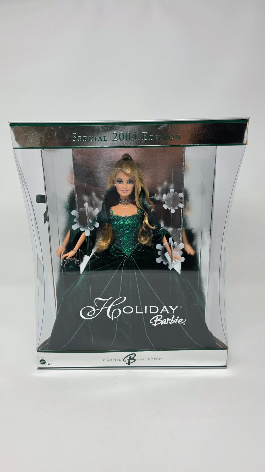 2004 Holiday Barbie green velvet gown box front
