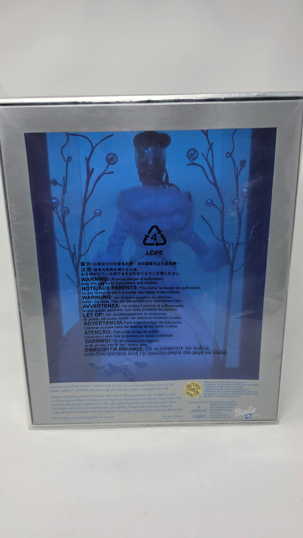 2003 Holiday Visions Barbie box back