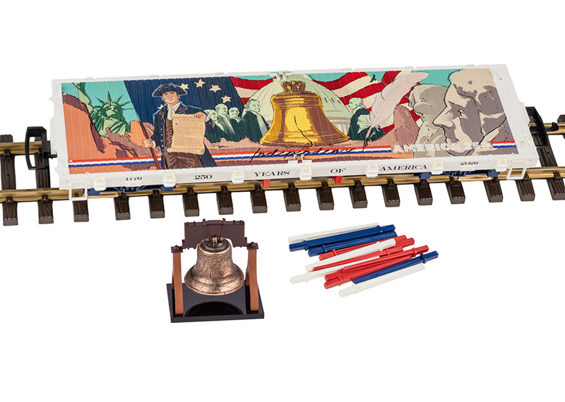 LGB 40598 Flat Car Celebrating 250 Years of America w/Metal Wheels